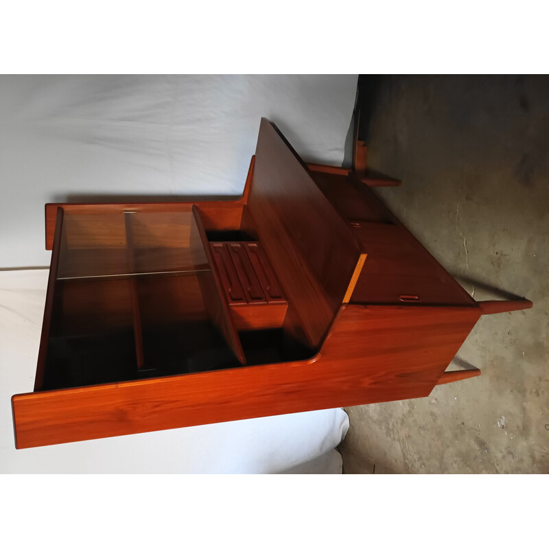 Vintage teak and glass secretary desk, 1960