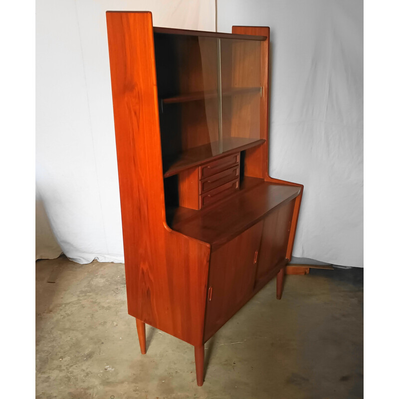 Vintage teak and glass secretary desk, 1960