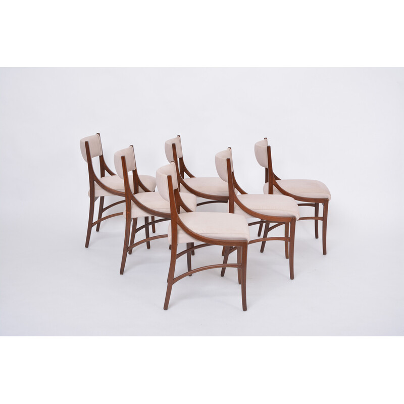 Set of 6 vintage wooden model 110 dining chairs by Ico Parisi for Cassina, Italy 1961