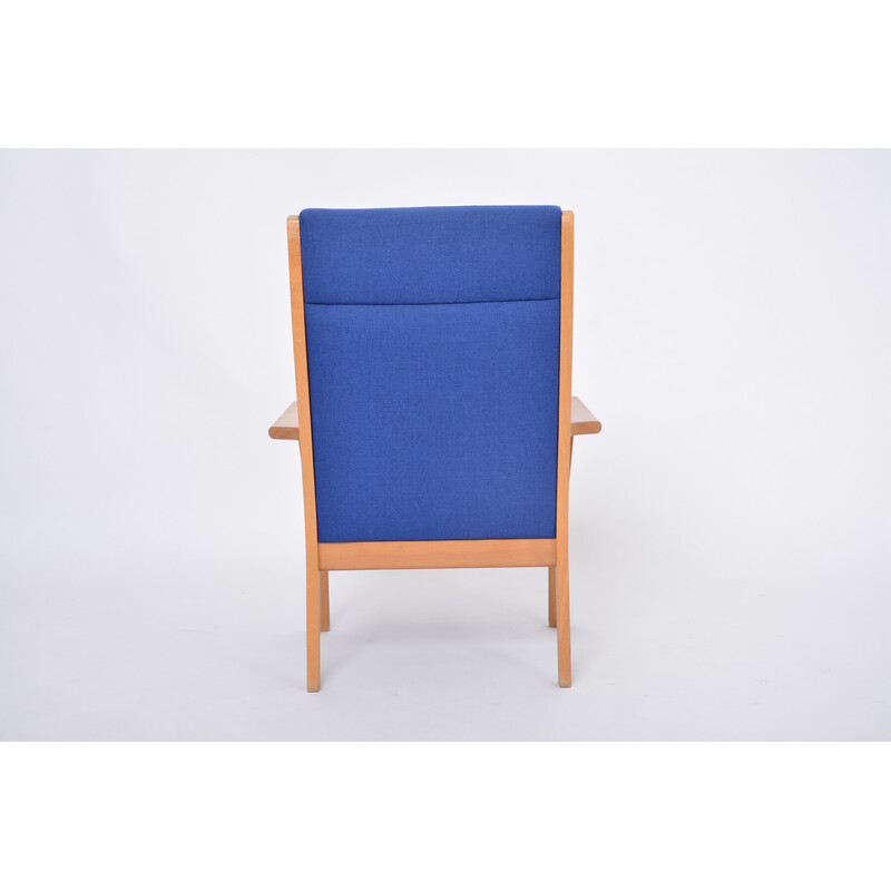 Vintage blauwe fauteuil GE 181 A van Wegner voor Getama