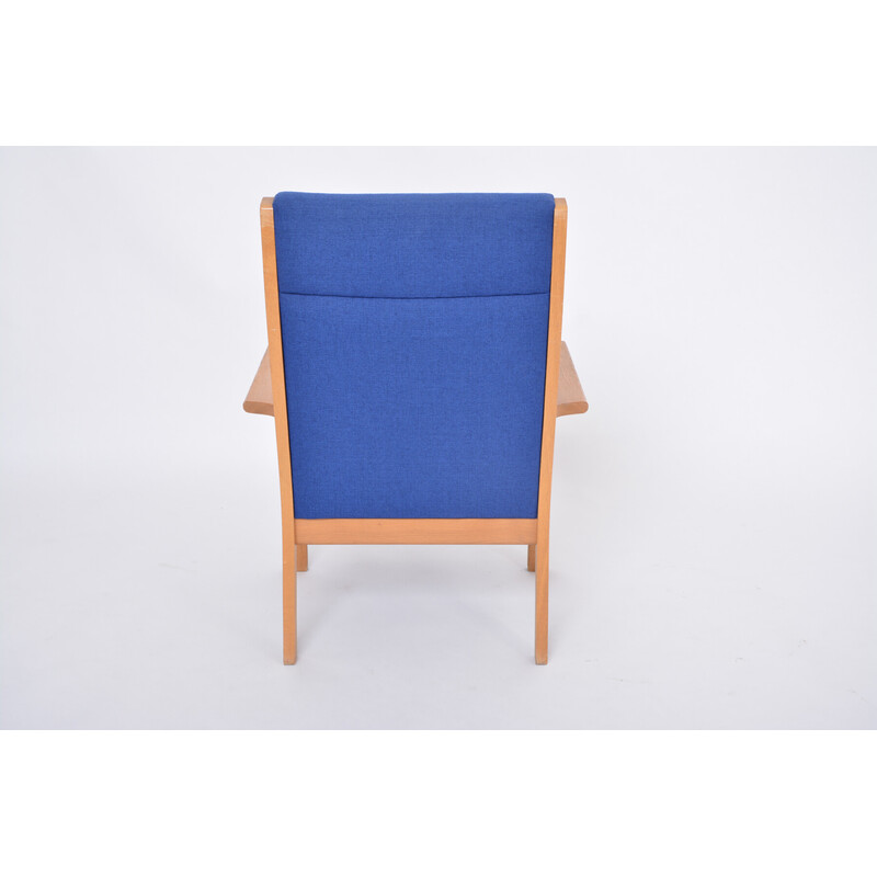 Blauer Vintage-Sessel GE 181 A von Wegner für Getama