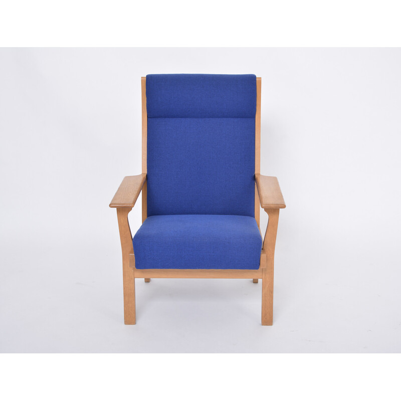 Blauer Vintage-Sessel GE 181 A von Wegner für Getama