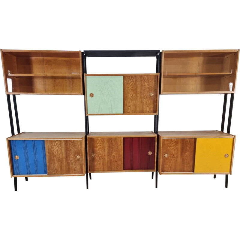 Set of 3 vintage modular wall units, 1970