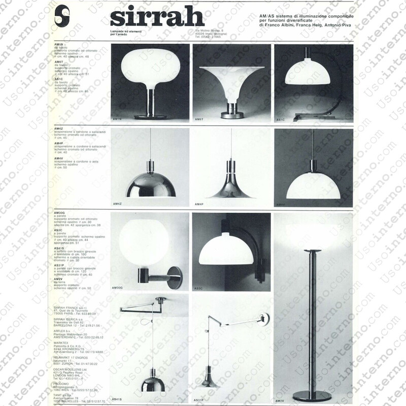 Lustre vintage "AS/AM" en métal chromé par Franco Albini et Franca Helg pour Sirrah, Italie 1970