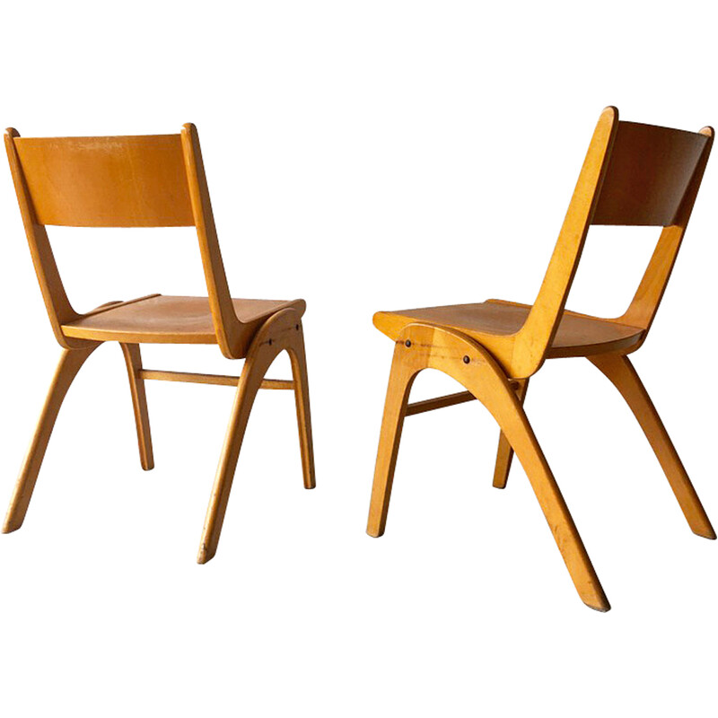 Pair of vintage stackable chairs, Denmark 1960