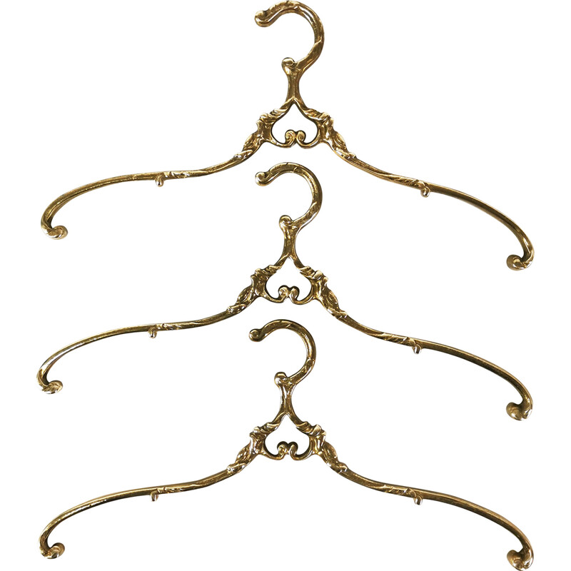 Set of 3 vintage brass hangers, Germany, 1960