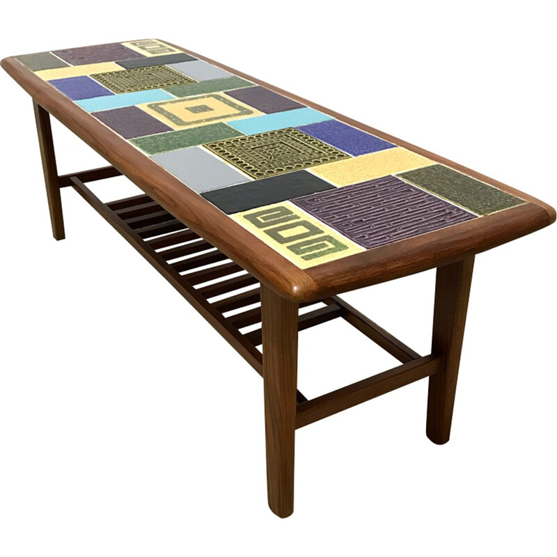 Mid century ceramic tiles coffee table by Malkin Johnson - 1960s