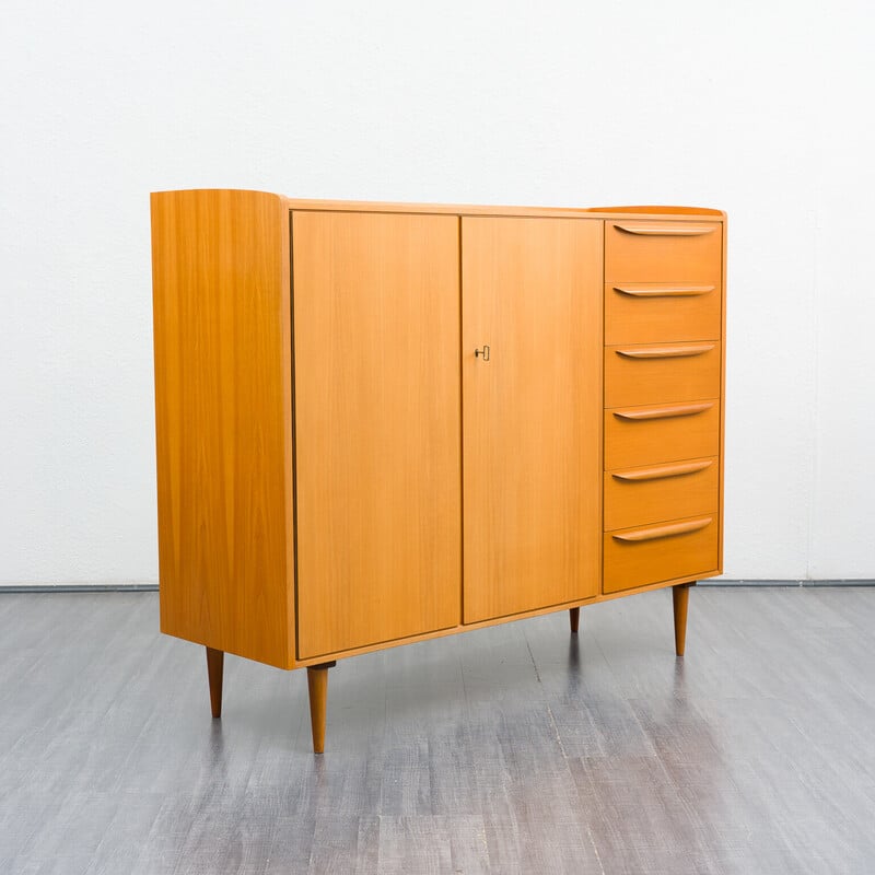 Vintage high sideboard in ash and aswood, 1960