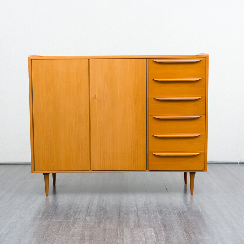 Vintage high sideboard in ash and aswood, 1960