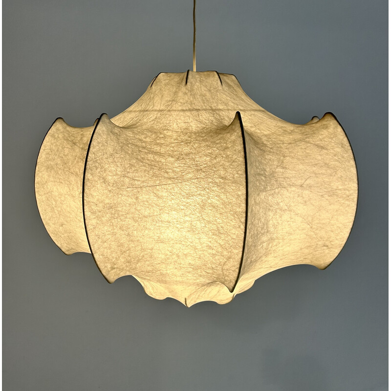 Vintage "Viscontea" pendant lamp in metal and resin by Achille and Pier Giacomo Castiglioni for Flos, 1960