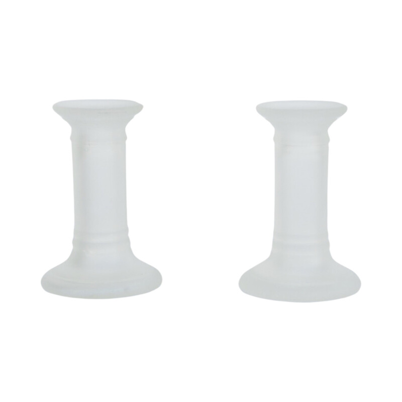 Pair of vintage milk glass candlesticks, Germany 1980