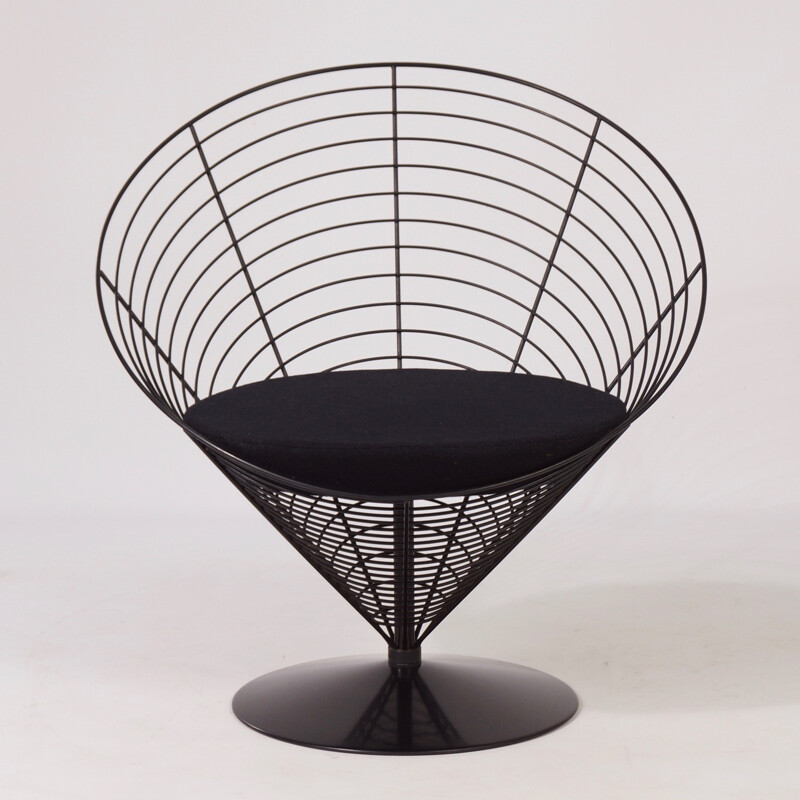 Ensemble à repas en fil noir de Verner Panton pour Fritz Hansen - 1980