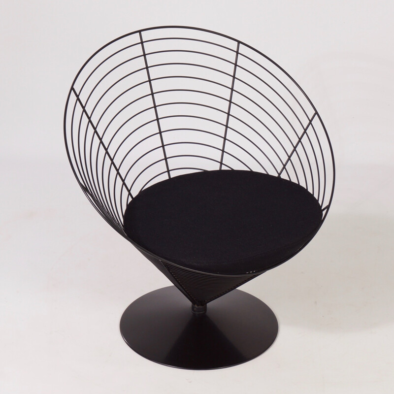 Black wire dining set by Verner Panton from Fritz Hansen - 1980s