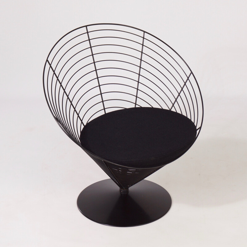 Black wire dining set by Verner Panton from Fritz Hansen - 1980s