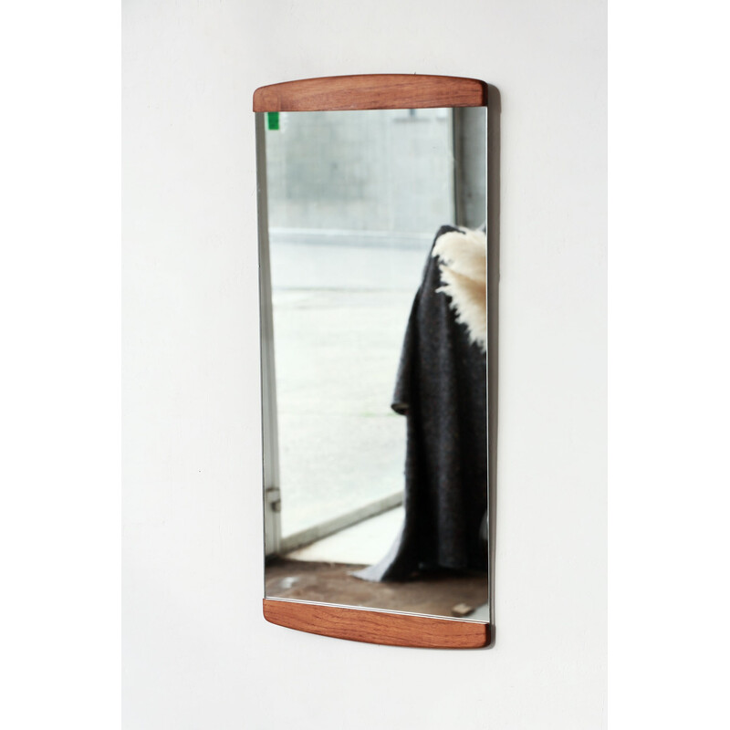 Vintage rectangular mirror with teak frame, 1960