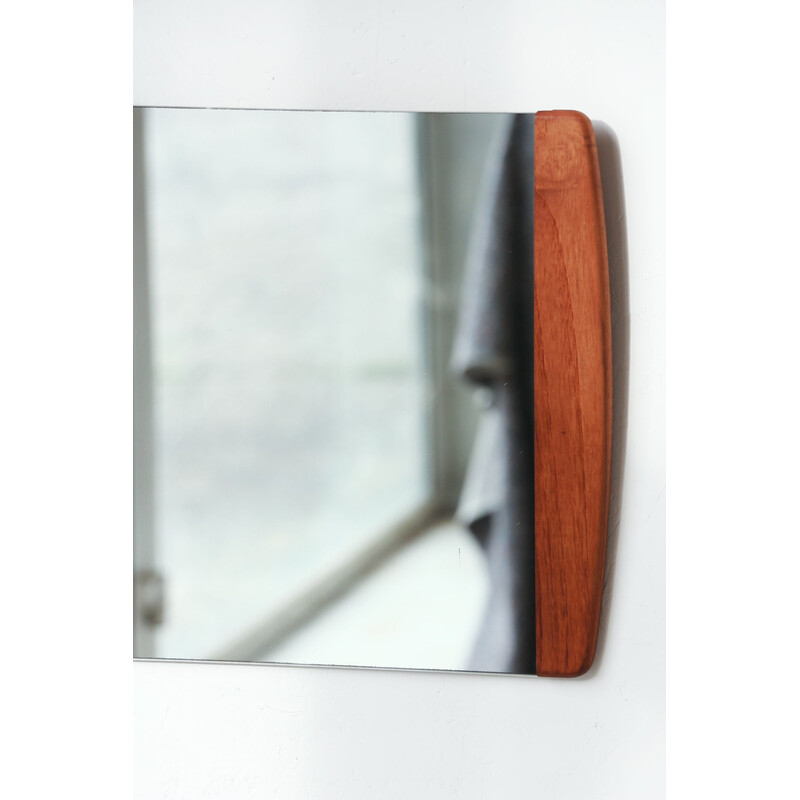 Vintage rectangular mirror with teak frame, 1960