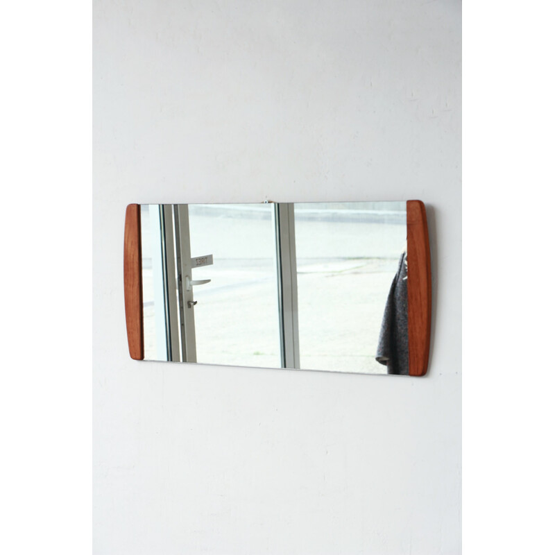 Vintage rectangular mirror with teak frame, 1960