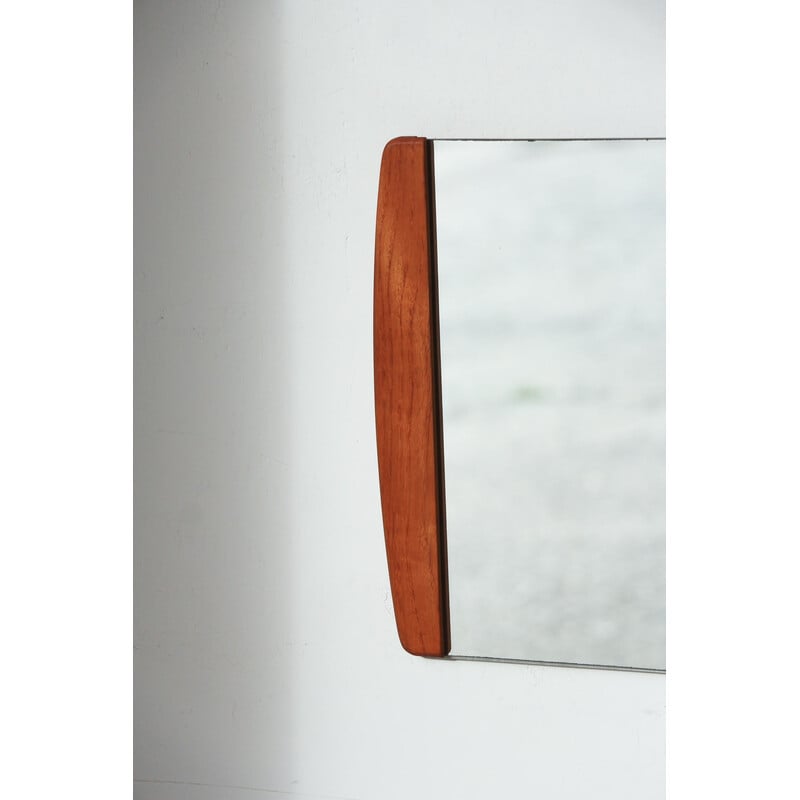 Vintage rectangular mirror with teak frame, 1960