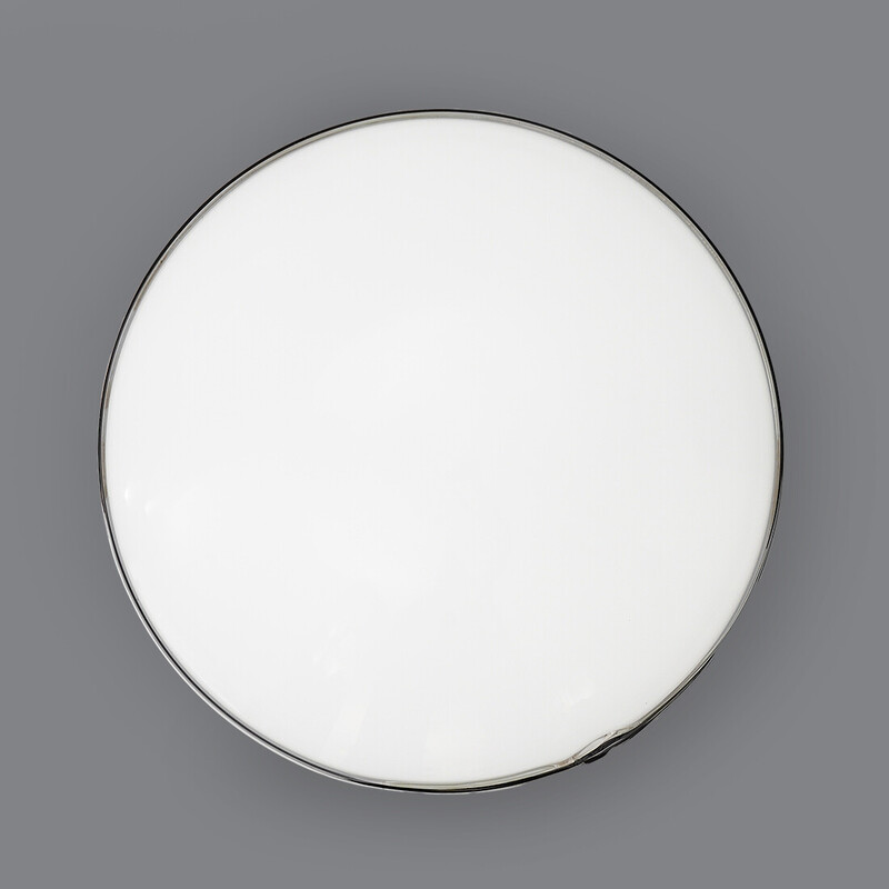 Vintage round wall lamp in plastic and metal by Roberto Toso and Renato Pamio for Leucos, 1970