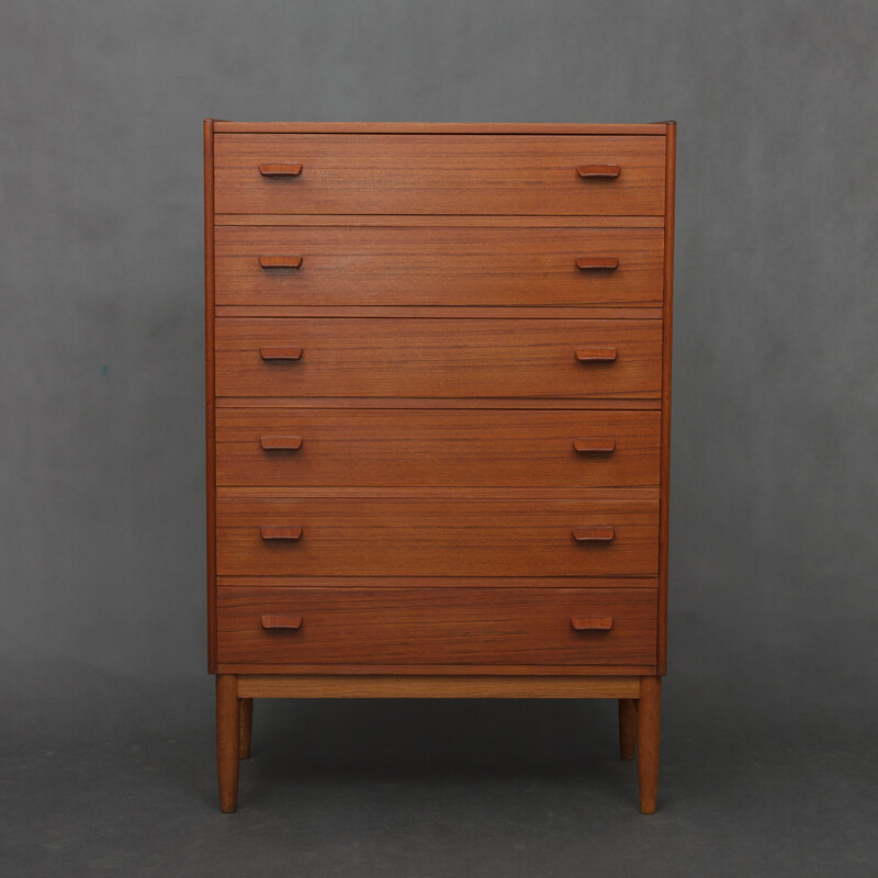 Solid teak chest of drawers by Paul Volther - 1960s