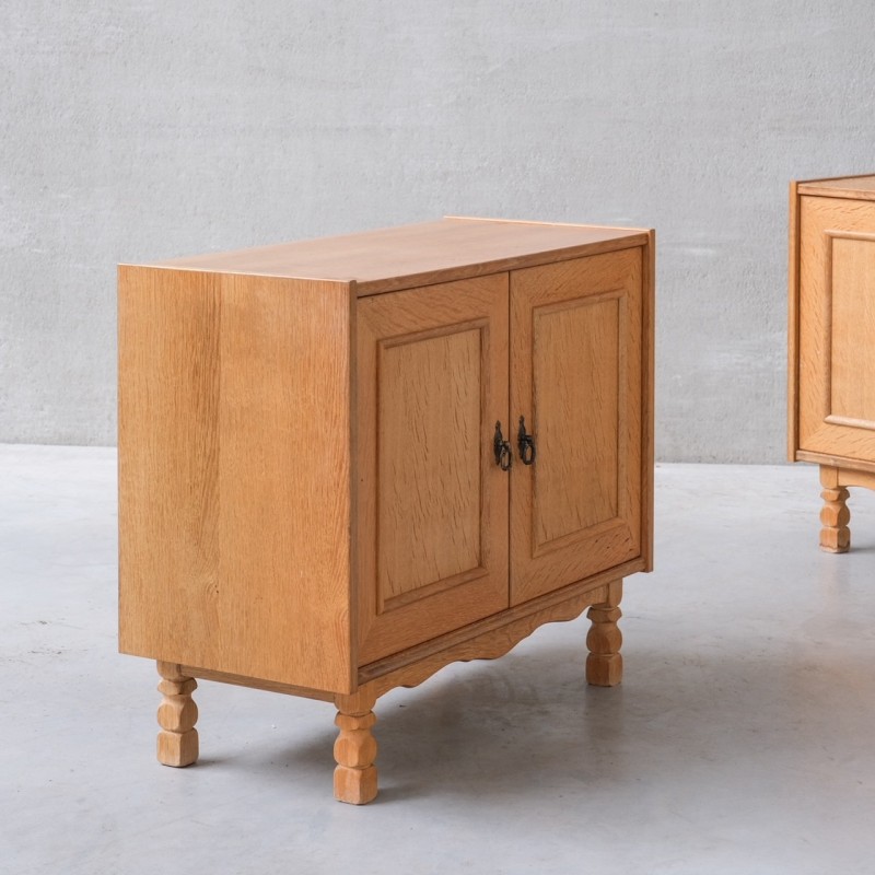 Pair of vintage bedside tables in blond oak, Denmark 1960