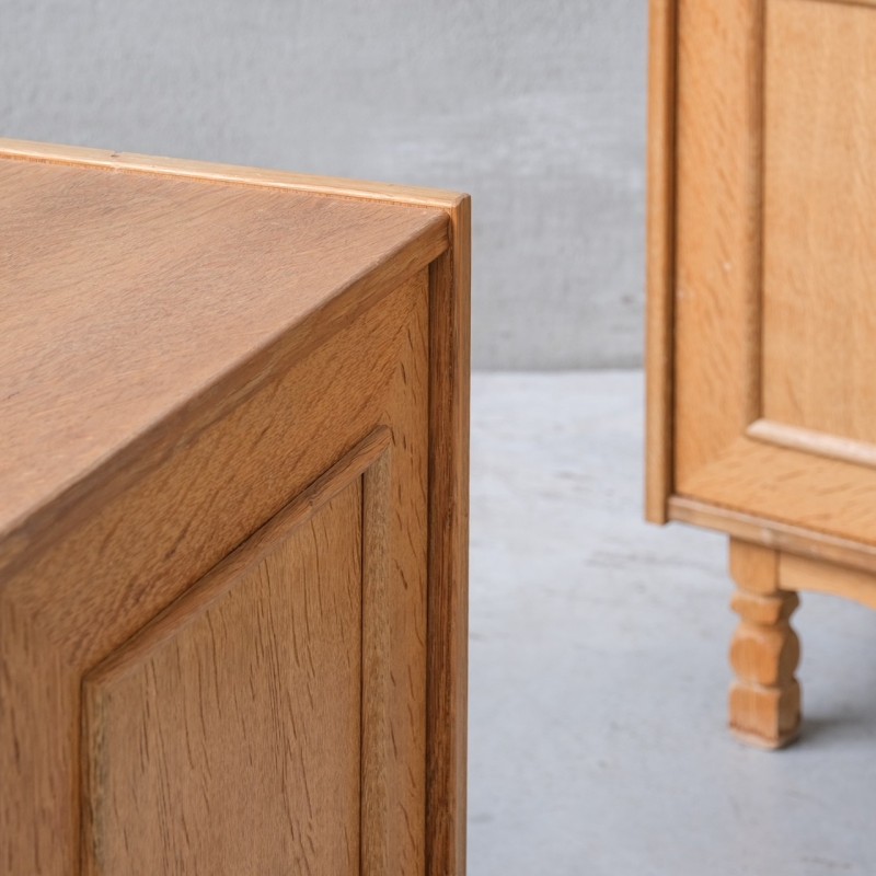 Pair of vintage bedside tables in blond oak, Denmark 1960