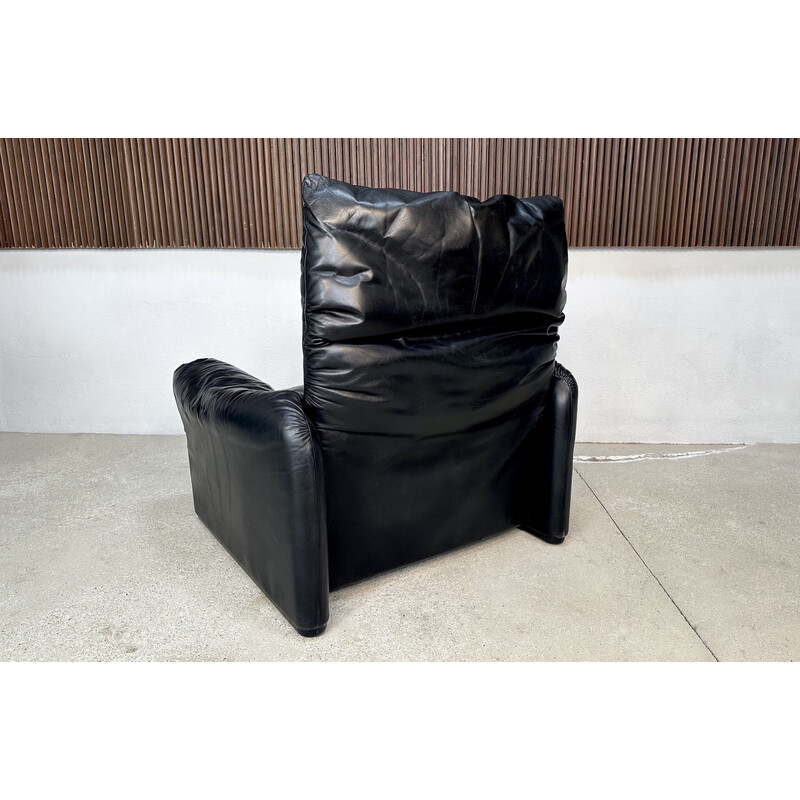 Vintage Maralunga leather armchair by Vico Magistretti vor Cassina, Italy 1973