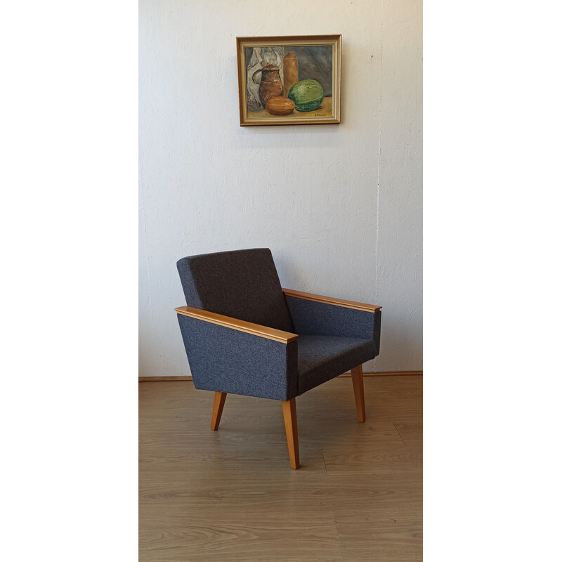 Pair of vintage leather armchairs, Czechoslovakia 1970