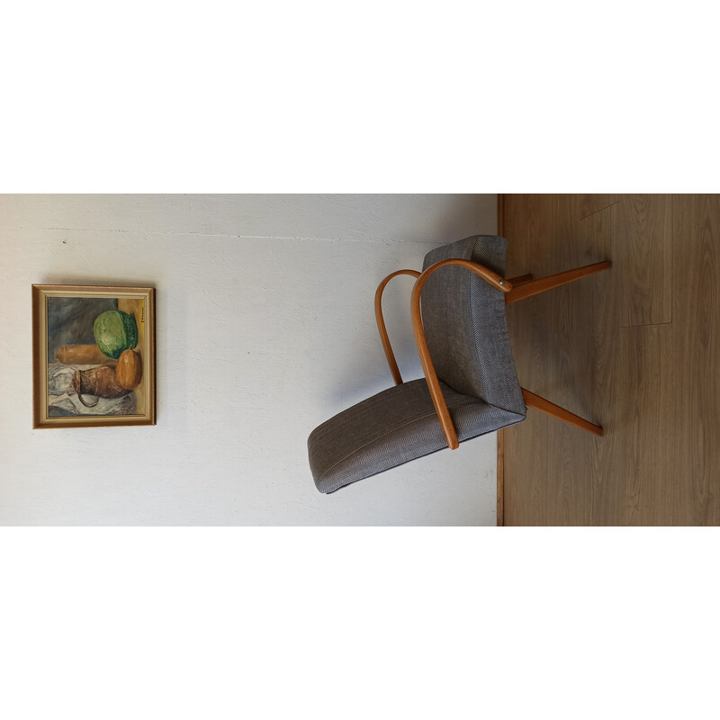 Pair of vintage wooden armchairs, Czechoslovakia 1960