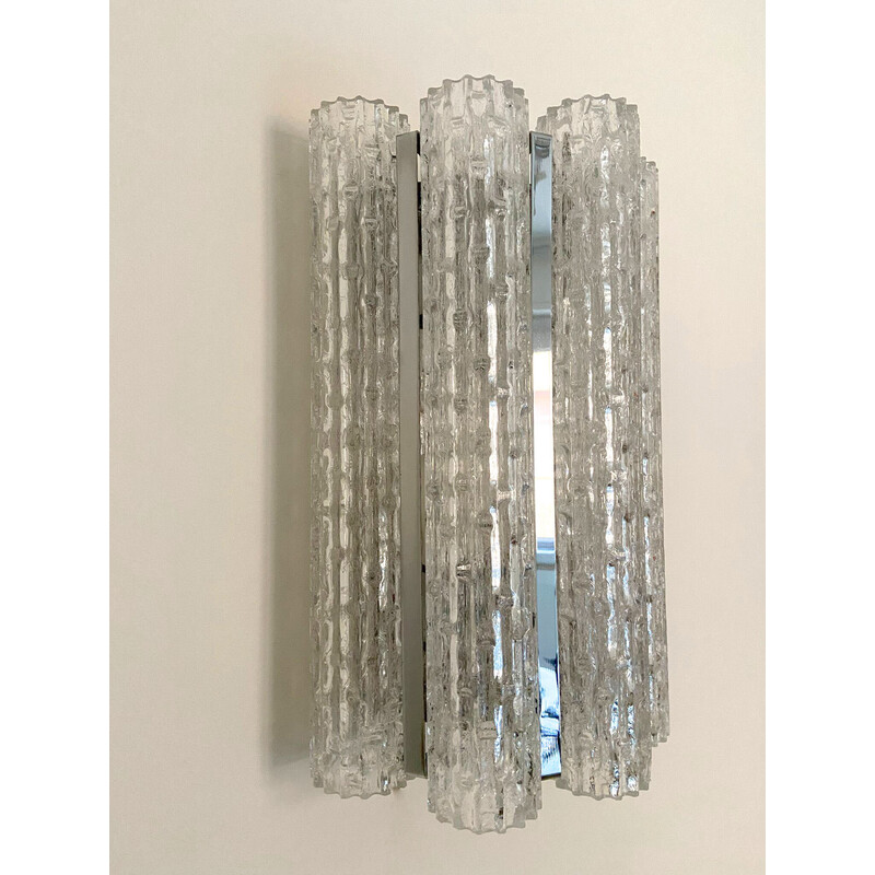 Set of 5 vintage Murano glass wall lights, 1970