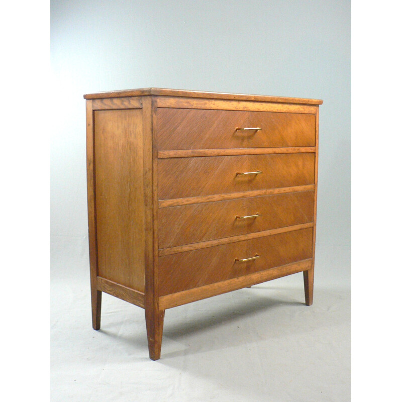 Mid-century sideboard in oakwood and brass - 1950s