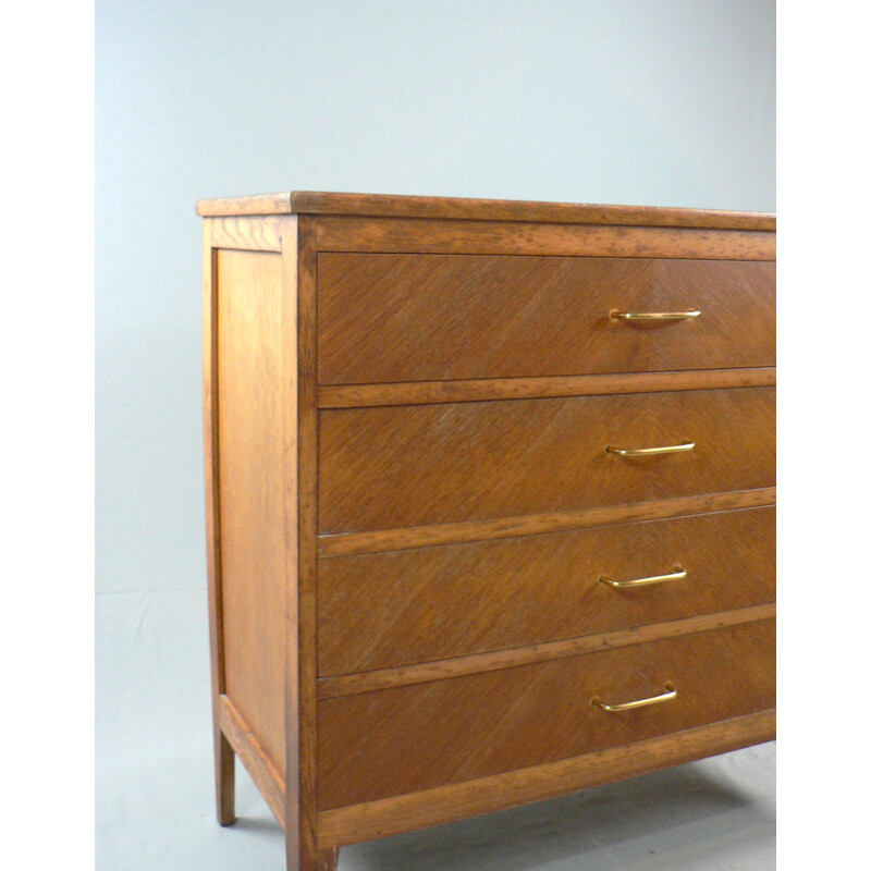 Mid-century sideboard in oakwood and brass - 1950s