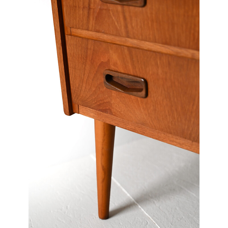Vintage 3-drawer chest of drawers with wooden handles, 1960