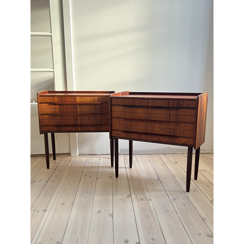 Pair of vintage Brazilian rosewood chests of drawers, Denmark 1960