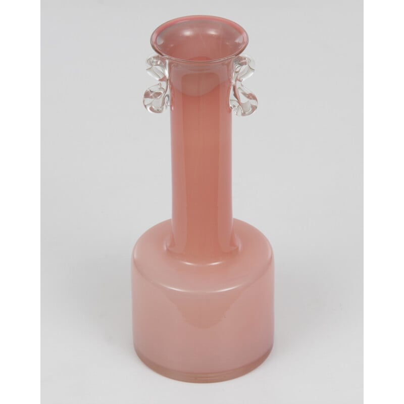 Pink vase in glass from Eastern Europe - 1980s