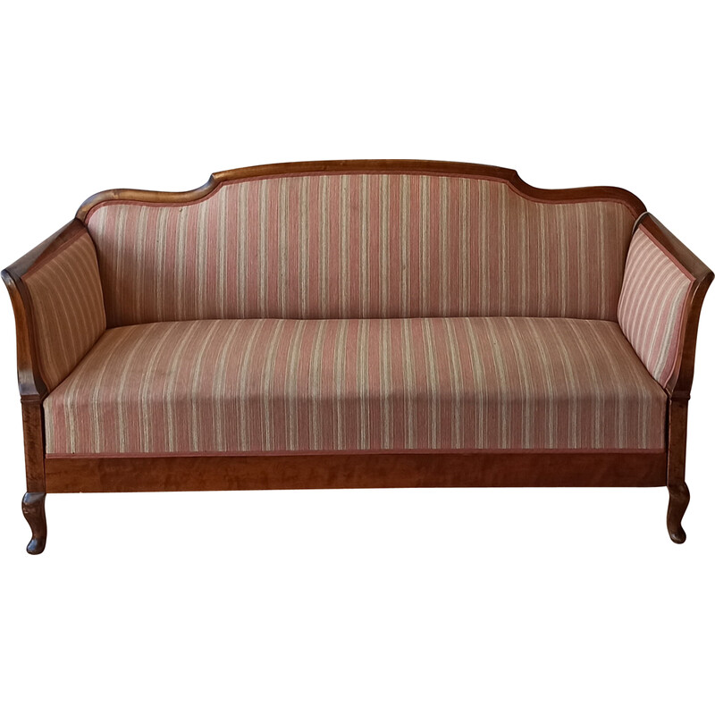 Vintage wooden 3-seater sofa, 1900