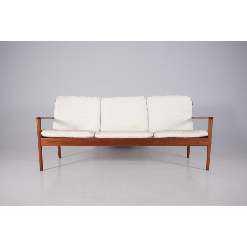 Vintage teak 3-seater sofa by Grete Jalk for Poul Jeppesen Møbelfabrik, Denmark 1960