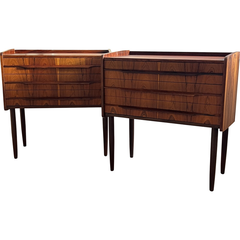 Pair of vintage Brazilian rosewood chests of drawers, Denmark 1960