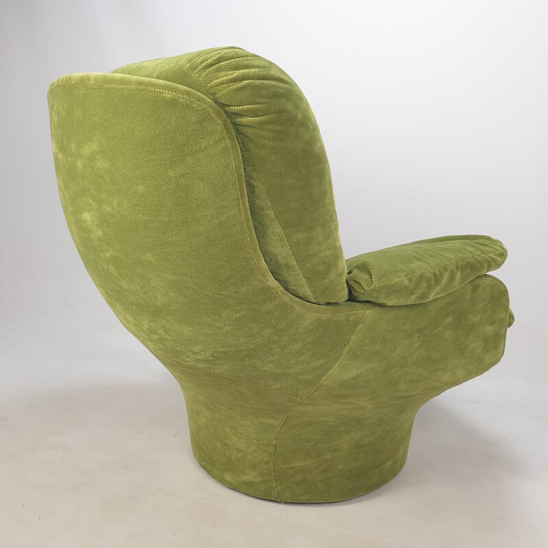 Vintage Space Age "Karate" armchair in fiberglass and velvet fabric by Michel Cadestin for Airborne, France 1970