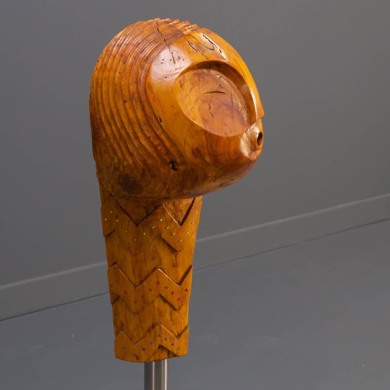 Vintage freestanding wooden sculpture by Bert van 't Riet, Netherlands