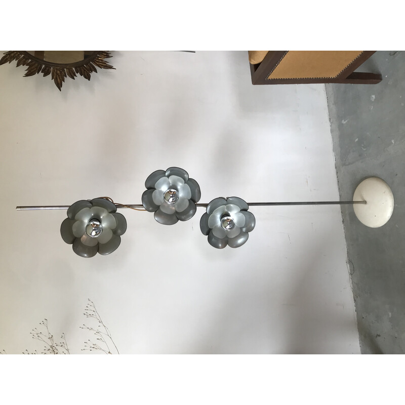 Vintage Plexiglas 3-flower floor lamp, 1970