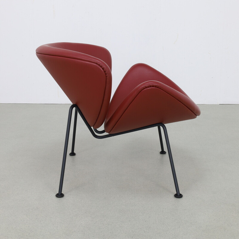 Vintage-Sessel aus orangefarbenem Leder von Pierre Paulin für Artifort