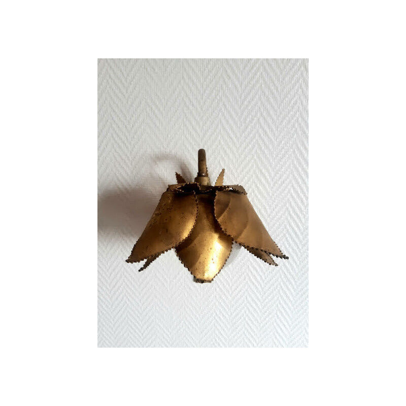 Vintage brass wall lamp in the shape of a flower, 1960