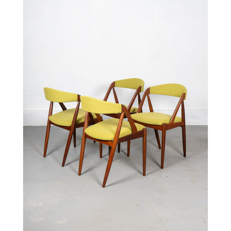 Set of 4 Model 31 Chairs by Kai Kristiansen for Schou Andersen Møbelfabric, Denmark, circa 1960