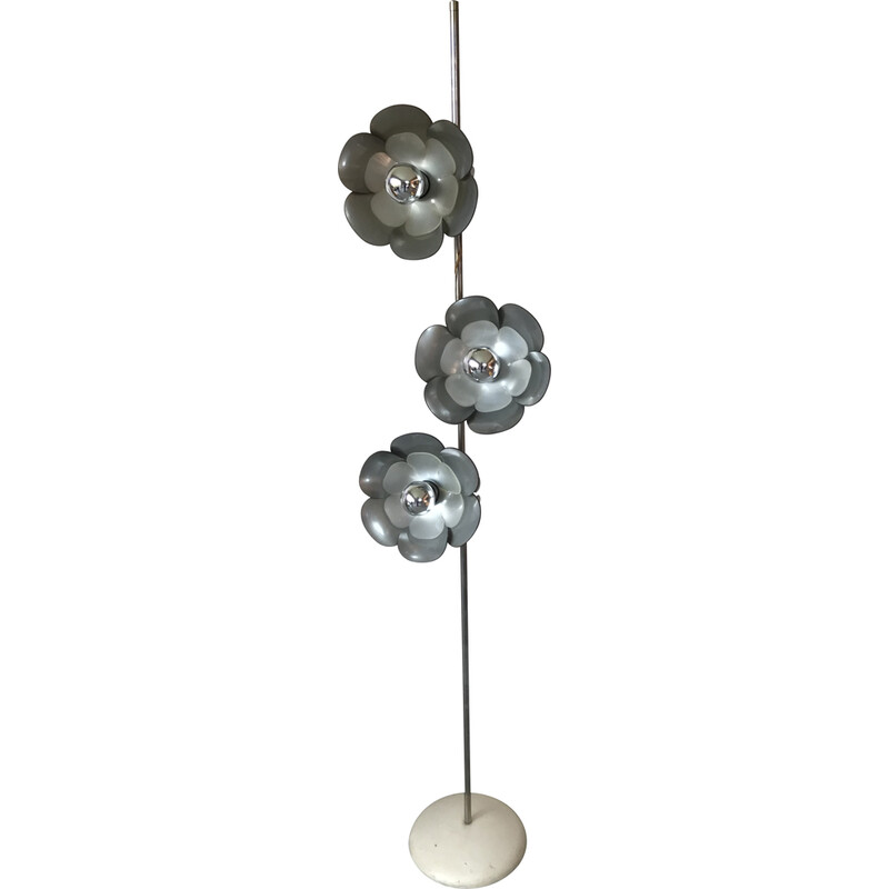 Vintage Plexiglas 3-flower floor lamp, 1970