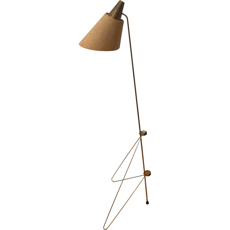 Vintage brass floor lamp for Hurka, Czechoslovakia