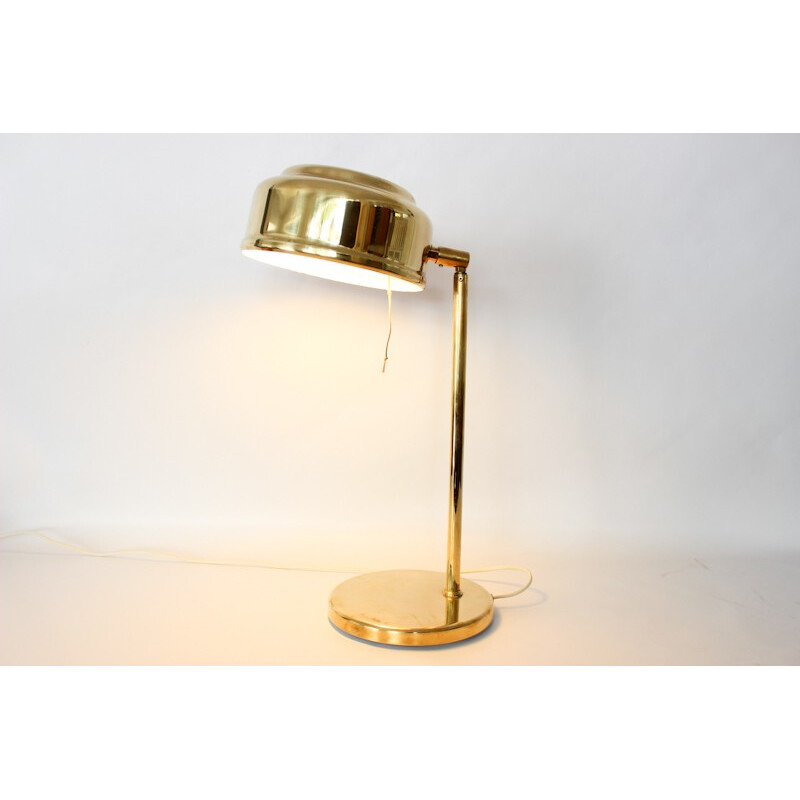 Lampe de bureau dorée en laiton de Börje Claes - 1960