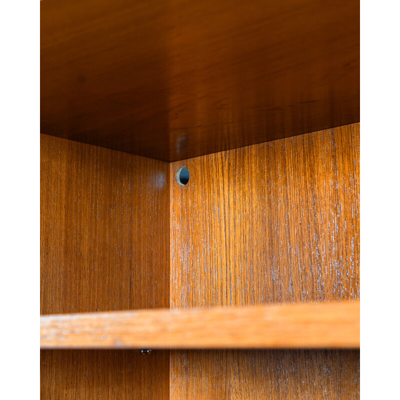 Vintage high shelf in teak veneer and beech, Germany 1950