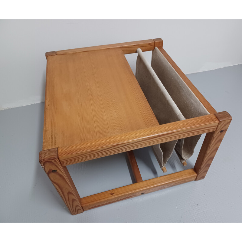 Vintage pichpin coffee table with 2 magazine racks by Karim Mobring for Ikea, 1970