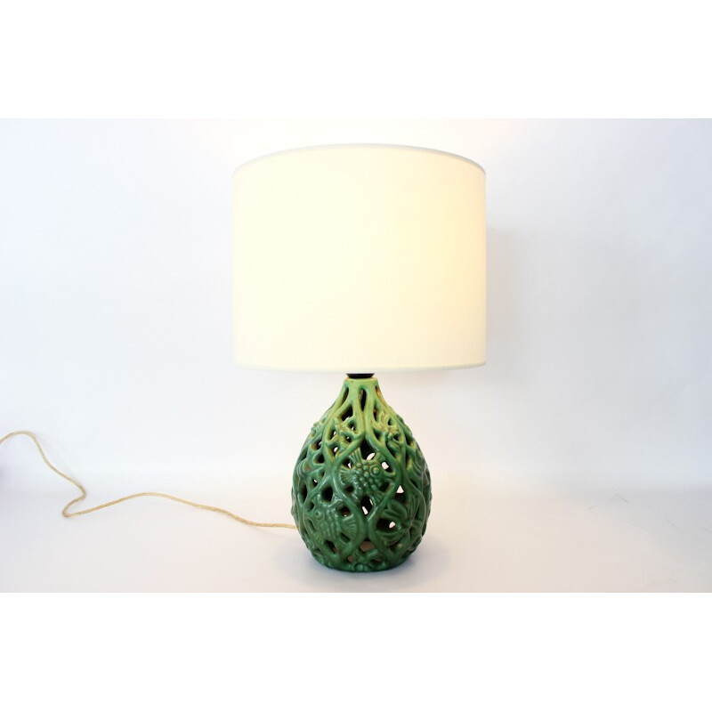 Lampe de table verte en céramique par Michael Andersen - 1960